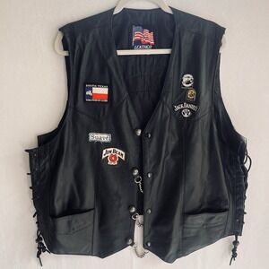 Ghost Riders MC Leather Biker Motorcycle Patch Vest XXL Brush Country